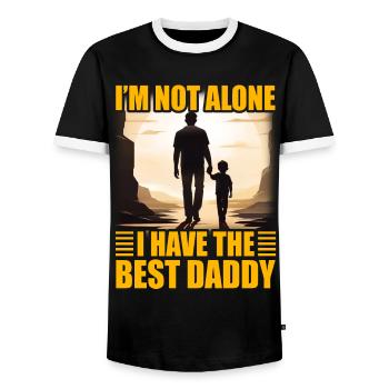 Je ne suis pas seul, j’ai le meilleur papa - T-shirt contrasté Homme - noir/blanc - Devant - AI Model Female 172 light (172cm) & AI Model Male 178 light (178cm)