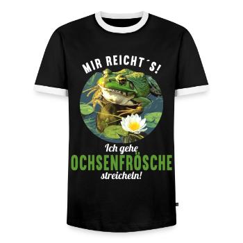 Bullfrogs Bullfrog - Men's Ringer Shirt - black/white - Front - AI Model Female 172 light (172cm) & AI Model Male 178 light (178cm)