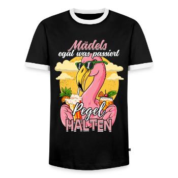 Mädels Egal Was Passiert Pegel Halten - Männer Kontrast-T-Shirt - Schwarz/Weiß - Vorne - AI Model Female 172 light (172cm) & AI Model Male 178 light (178cm)