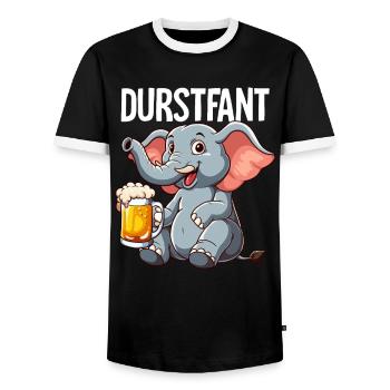 Durstfant Elefant Bier - Männer Kontrast-T-Shirt - Schwarz/Weiß - Vorne - AI Model Female 172 light (172cm) & AI Model Male 178 light (178cm)