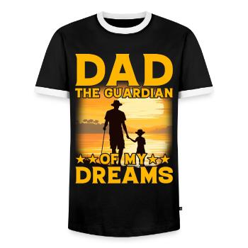 Papa, der Wächter, träumt - Männer Kontrast-T-Shirt - Schwarz/Weiß - Vorne - AI Model Female 172 light (172cm) & AI Model Male 178 light (178cm)