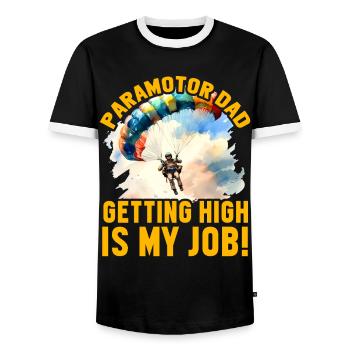 Paramotor-Vater, der high wird, ist mein Job - Männer Kontrast-T-Shirt - Schwarz/Weiß - Vorne - AI Model Female 172 light (172cm) & AI Model Male 178 light (178cm)