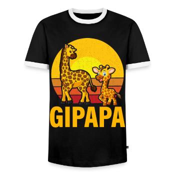 Gipapa - Männer Kontrast-T-Shirt - Schwarz/Weiß - Vorne - AI Model Female 172 light (172cm) & AI Model Male 178 light (178cm)