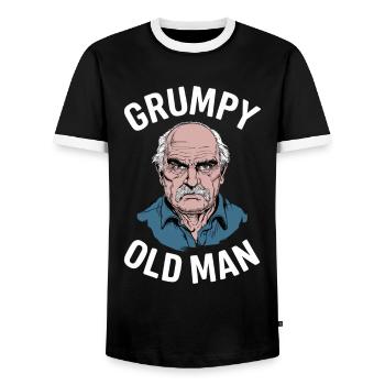 Grumpy Old Man Lustiger Spruch - Männer Kontrast-T-Shirt - Schwarz/Weiß - Vorne - AI Model Female 172 light (172cm) & AI Model Male 178 light (178cm)