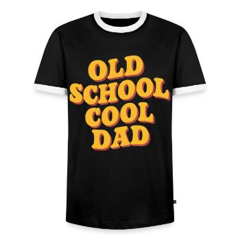Old School Cool Dad Retro Design - Men's Ringer Shirt - black/white - Front - AI Model Female 172 light (172cm) & AI Model Male 178 light (178cm)