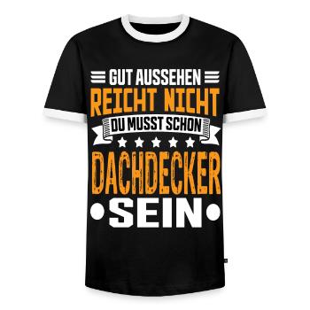 Dachdecker Dachdecker Spruch Hochbau Dach - Männer Kontrast-T-Shirt - Schwarz/Weiß - Vorne - AI Model Female 172 light (172cm) & AI Model Male 178 light (178cm)