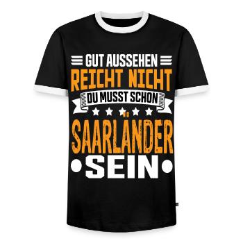 Sarre Sarre Saarland Saar Saarland Dicton - T-shirt contrasté Homme - noir/blanc - Devant - AI Model Female 172 light (172cm) & AI Model Male 178 light (178cm)