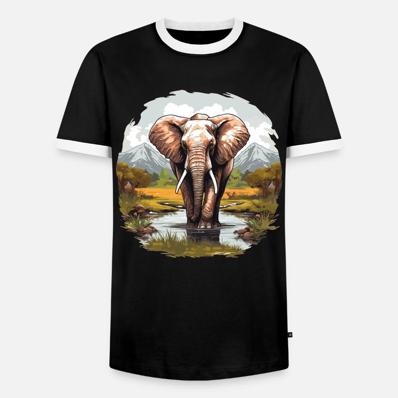 Elephant Elephant - Men's Ringer Shirt - black/white