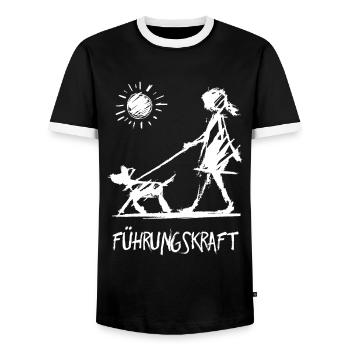 Early Funny Dog Sayings With Print - Men's Ringer Shirt - black/white - Front - AI Model Female 172 light (172cm) & AI Model Male 178 light (178cm)