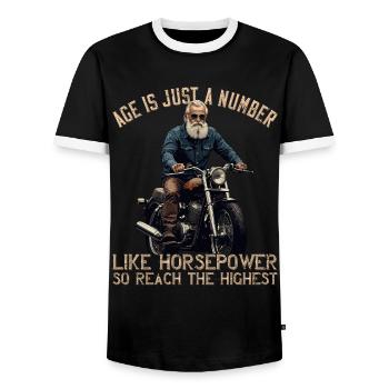 Lustiger Biker Opa Vintage Motorrad Retro Style - Männer Kontrast-T-Shirt - Schwarz/Weiß - Vorne - AI Model Female 172 light (172cm) & AI Model Male 178 light (178cm)