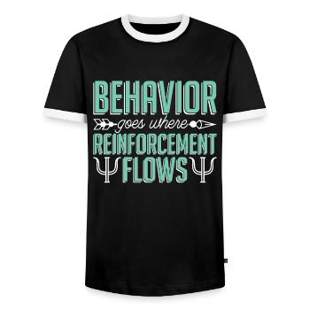 Le comportement psychologique à l’école va là où le psychothérapeute va - T-shirt contrasté Homme - noir/blanc - Devant - AI Model Female 172 light (172cm) & AI Model Male 178 light (178cm)