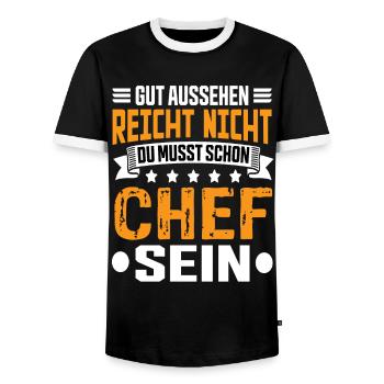 Chef Arbeit Chef Spruch Bester Chef Sprüche - Männer Kontrast-T-Shirt - Schwarz/Weiß - Vorne - AI Model Female 172 light (172cm) & AI Model Male 178 light (178cm)
