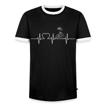 Agamen Agame - Men's Ringer Shirt - black/white - Front - AI Model Female 172 light (172cm) & AI Model Male 178 light (178cm)