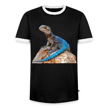 Agamen Agame - Men's Ringer Shirt - black/white - Front - AI Model Female 172 light (172cm) & AI Model Male 178 light (178cm)