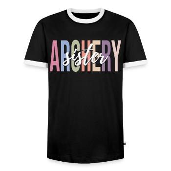 Archer Archery Girl Arc et patte - T-shirt contrasté Homme - noir/blanc - Devant - AI Model Female 172 light (172cm) & AI Model Male 178 light (178cm)