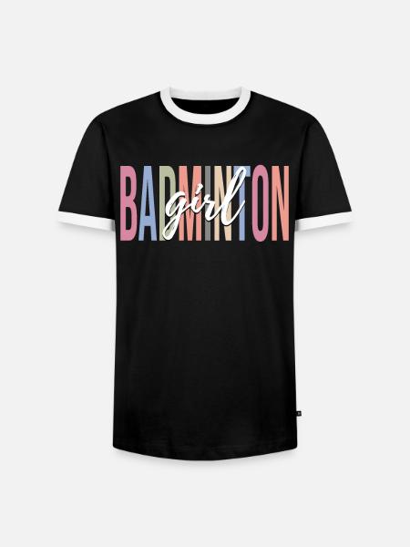 Badminton player - Men's Ringer Shirt - black/white