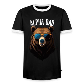 Alpha Dad Lustiger Bären Vater Perfekter Style - Männer Kontrast-T-Shirt - Schwarz/Weiß - Vorne - AI Model Female 172 light (172cm) & AI Model Male 178 light (178cm)