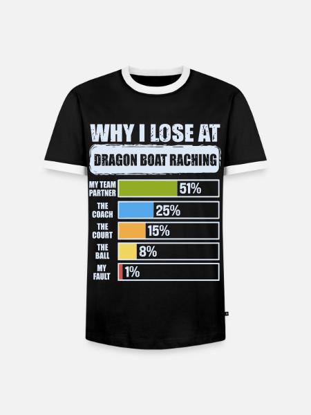 Lustiges Drachenboot-paddel - Männer Kontrast-T-Shirt - Schwarz/Weiß