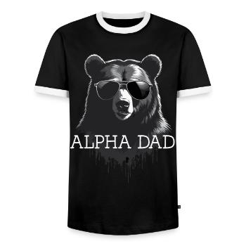 Alpha Dad Lustiger Vater Perfekter Style - Männer Kontrast-T-Shirt - Schwarz/Weiß - Vorne - AI Model Female 172 light (172cm) & AI Model Male 178 light (178cm)