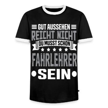 Fahrlehrer - Männer Kontrast-T-Shirt - Schwarz/Weiß - Vorne - AI Model Female 172 light (172cm) & AI Model Male 178 light (178cm)