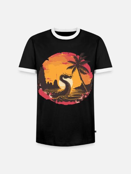 Lustiges Drachenboot-paddel - Männer Kontrast-T-Shirt - Schwarz/Weiß