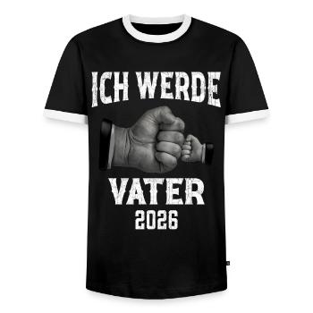 Ich werde Vater 2026 - Männer Kontrast-T-Shirt - Schwarz/Weiß - Vorne - AI Model Female 172 light (172cm) & AI Model Male 178 light (178cm)