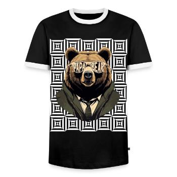 Bears Father Funny Father Perfect Style - Men's Ringer Shirt - black/white - Front - AI Model Female 172 light (172cm) & AI Model Male 178 light (178cm)