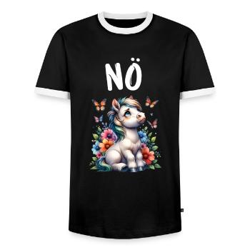 Cheval Drôle Dicton Non pour les amoureux des chevaux - T-shirt contrasté Homme - noir/blanc - Devant - AI Model Female 172 light (172cm) & AI Model Male 178 light (178cm)