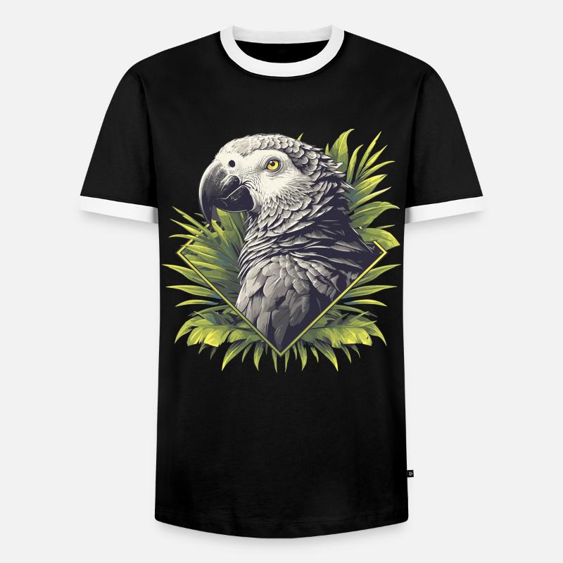 Graupapageien Graupapagei - Männer Kontrast-T-Shirt - Schwarz/Weiß