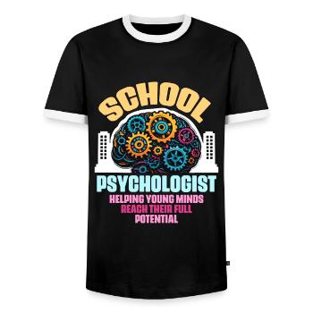 Psychologue scolaire Aider les jeunes esprits Counseling - T-shirt contrasté Homme - noir/blanc - Devant - AI Model Female 172 light (172cm) & AI Model Male 178 light (178cm)