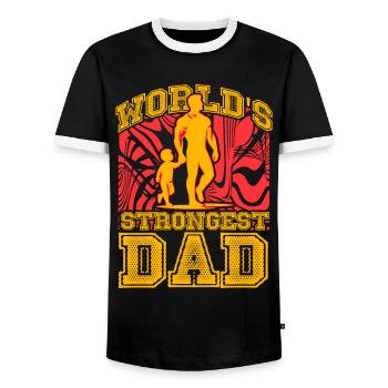 Le père le plus fort du monde - T-shirt contrasté Homme - noir/blanc - Devant - AI Model Female 172 light (172cm) & AI Model Male 178 light (178cm)