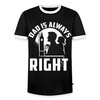 Dad is always right - Men's Ringer Shirt - black/white - Front - AI Model Female 172 light (172cm) & AI Model Male 178 light (178cm)