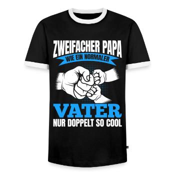Comme un papa normal, seulement deux fois plus cool - T-shirt contrasté Homme - noir/blanc - Devant - AI Model Female 172 light (172cm) & AI Model Male 178 light (178cm)