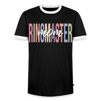 Circus Manegemeister Ringmaster Mother Carnival - Men's Ringer Shirt - black/white - Front - AI Model Female 172 light (172cm) & AI Model Male 178 light (178cm)