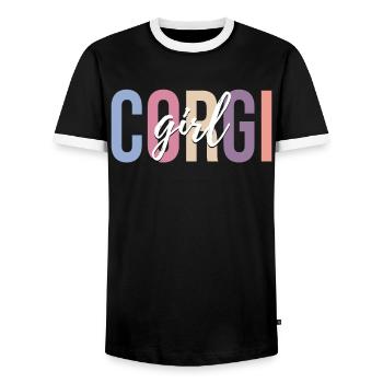 Amoureux des chiens - T-shirt contrasté Homme - noir/blanc - Devant - AI Model Female 172 light (172cm) & AI Model Male 178 light (178cm)