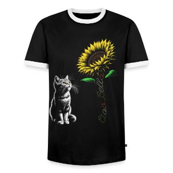 Ciao Bella - Männer Kontrast-T-Shirt - Schwarz/Weiß - Vorne - AI Model Female 172 light (172cm) & AI Model Male 178 light (178cm)