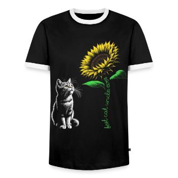 Best Cat Uncle Ever - Männer Kontrast-T-Shirt - Schwarz/Weiß - Vorne - AI Model Female 172 light (172cm) & AI Model Male 178 light (178cm)