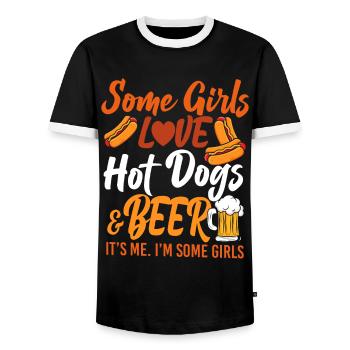 Hot Dog Adult Girl Beer Some Girls - Männer Kontrast-T-Shirt - Schwarz/Weiß - Vorne - AI Model Female 172 light (172cm) & AI Model Male 178 light (178cm)