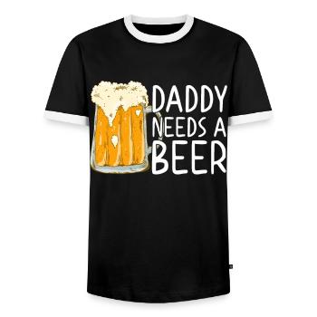 Daddy Braucht Bier Lustiger Vater Vatertag Style - Männer Kontrast-T-Shirt - Schwarz/Weiß - Vorne - AI Model Female 172 light (172cm) & AI Model Male 178 light (178cm)