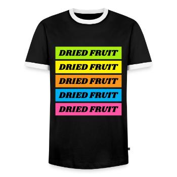 Déshydratation rétro des fruits secs - T-shirt contrasté Homme - noir/blanc - Devant - AI Model Female 172 light (172cm) & AI Model Male 178 light (178cm)