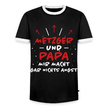 Metzger Spruch Fleischer Lustiges Metzger Geschenk - Männer Kontrast-T-Shirt - Schwarz/Weiß - Vorne - AI Model Female 172 light (172cm) & AI Model Male 178 light (178cm)
