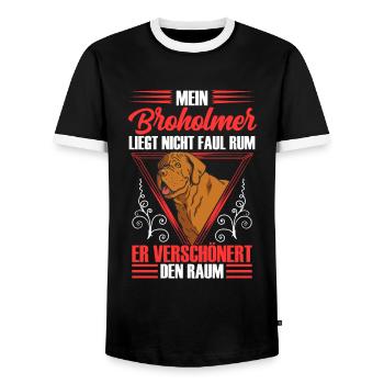 Broholmer n’est pas paresseux Broholmer - T-shirt contrasté Homme - noir/blanc - Devant - AI Model Female 172 light (172cm) & AI Model Male 178 light (178cm)