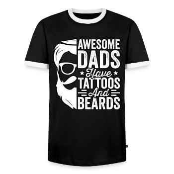 Tolle Väter haben Tattoos und Bärte - Männer Kontrast-T-Shirt - Schwarz/Weiß - Vorne - AI Model Female 172 light (172cm) & AI Model Male 178 light (178cm)
