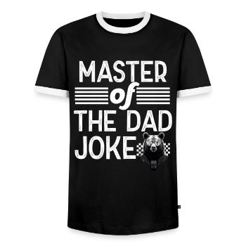 Papa Joke Master Drôle Papa Design Parfait - T-shirt contrasté Homme - noir/blanc - Devant - AI Model Female 172 light (172cm) & AI Model Male 178 light (178cm)