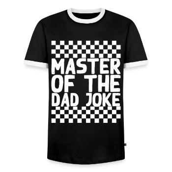 Blagues Maître Drôle Papa Style Parfait - T-shirt contrasté Homme - noir/blanc - Devant - AI Model Female 172 light (172cm) & AI Model Male 178 light (178cm)