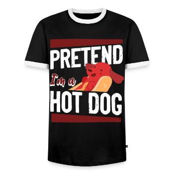 Hot Dog Adulte Faire semblant d’être un Hot - T-shirt contrasté Homme - noir/blanc - Devant - AI Model Female 172 light (172cm) & AI Model Male 178 light (178cm)