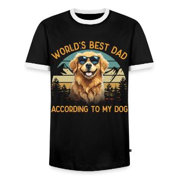 Welt Bester Hundepapa Golden Retriever Lustige - Männer Kontrast-T-Shirt - Schwarz/Weiß - Vorne - AI Model Female 172 light (172cm) & AI Model Male 178 light (178cm)