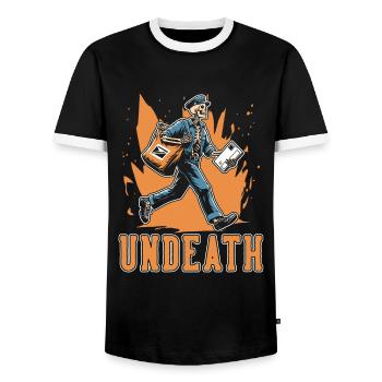 Postman Postman Squelette Mort-Vivant - T-shirt contrasté Homme - noir/blanc - Devant - AI Model Female 172 light (172cm) & AI Model Male 178 light (178cm)