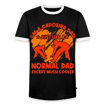 Ich bin ein Capoeira-Vater, genau wie ein normaler Vater - Männer Kontrast-T-Shirt - Schwarz/Weiß - Vorne - AI Model Female 172 light (172cm) & AI Model Male 178 light (178cm)