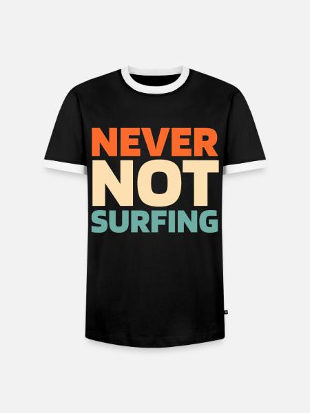 Surfer Surfen - Männer Kontrast-T-Shirt - Schwarz/Weiß